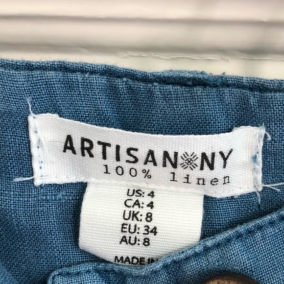 Artisan NY 100% Linen High Waisted Shorts - Picture 4 of 8